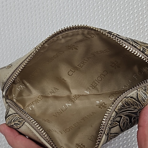 COUIERIA FIORENTINA VINTAGE ITALIAN TOOLED LEATHER MAKE-UP CASE MADE IN ITALY - Picture 5 of 8